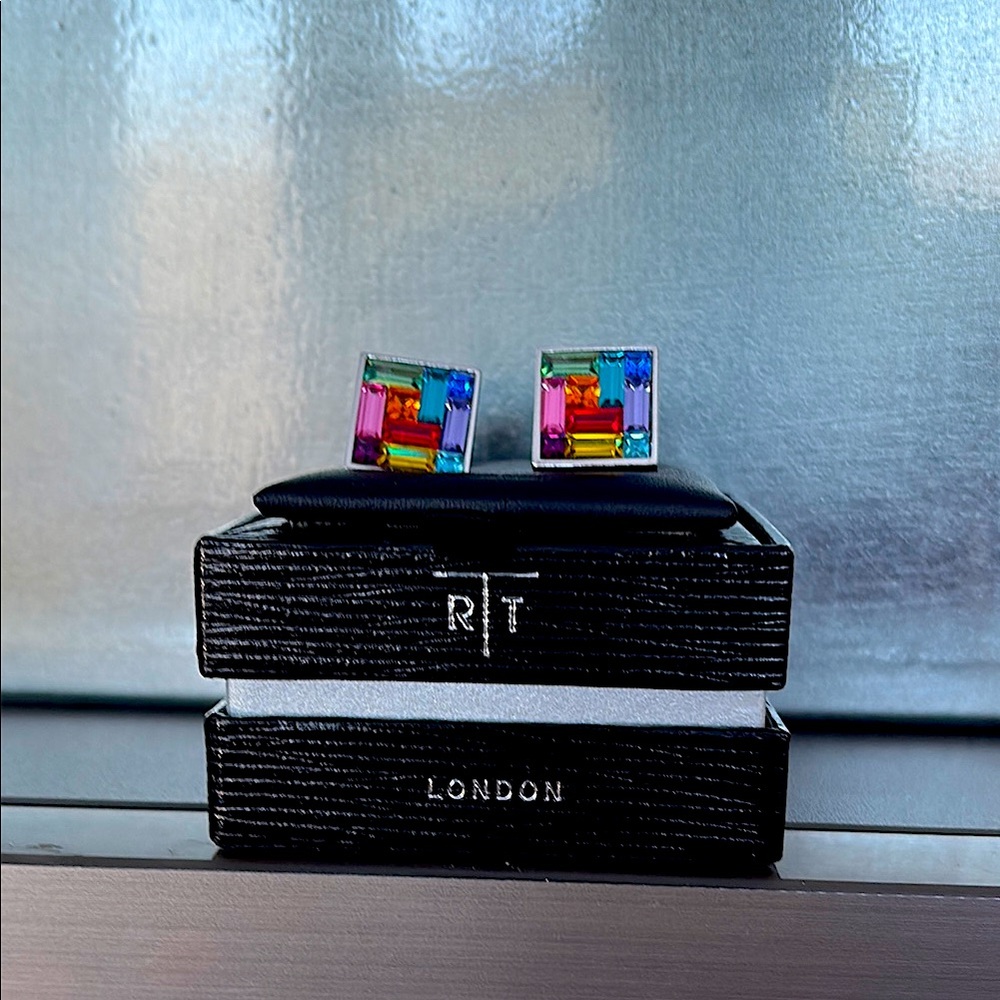 RT Tateossian London Colorful Gemstone cuff 
links
